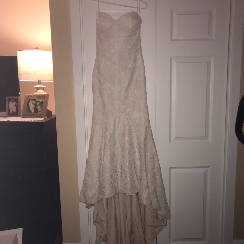 Lillian West ALLOVER LACE MERMAID GOWN